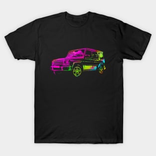 G wagon abstract pixeleted psychedelic colorful design T-Shirt